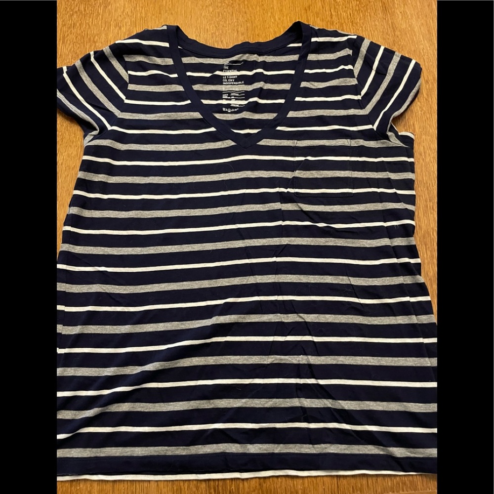 GAP Tee Shirt - navy/gray/white - large